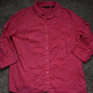 Prophecy Pink Button Up Shirt Size Medium